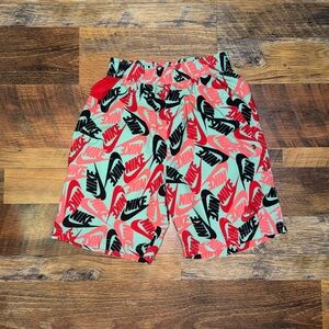 Nike Kids' Graphic Red and Black Shorts Medium